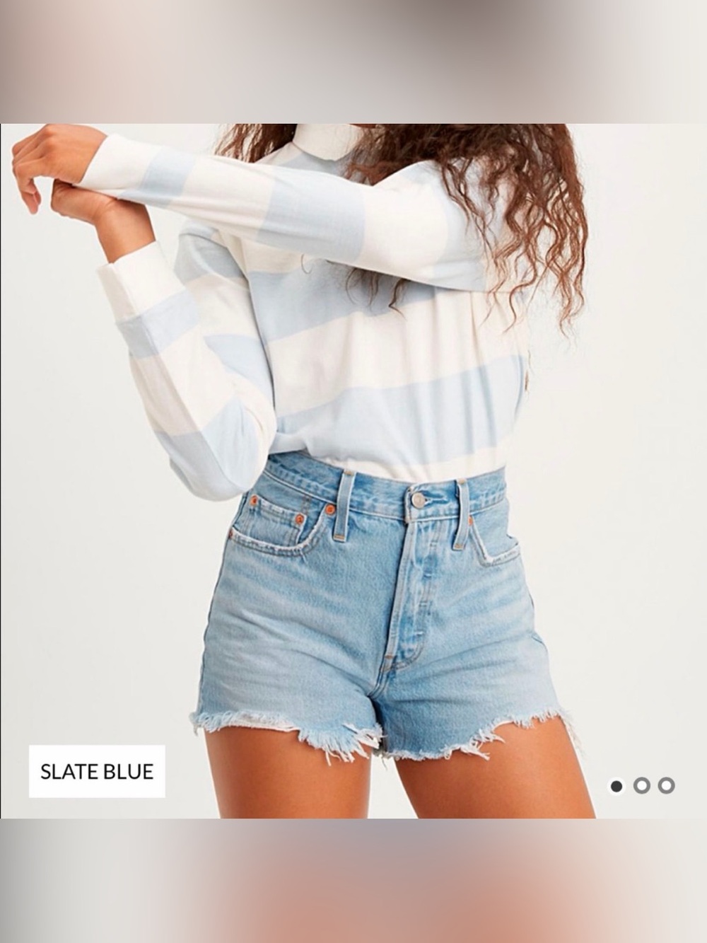 Levi's 501 Cut Off Blue Denim Shorts